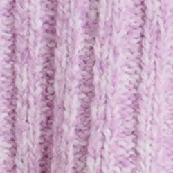 Mauve and ecru mélange knit sweater with turtleneck
