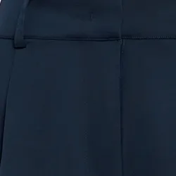Navy blue tapered-leg satin pants