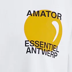 White cotton T-shirt with print - Online exclusive