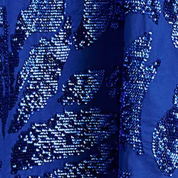 Dark blue sequin-embellished cotton midi skirt