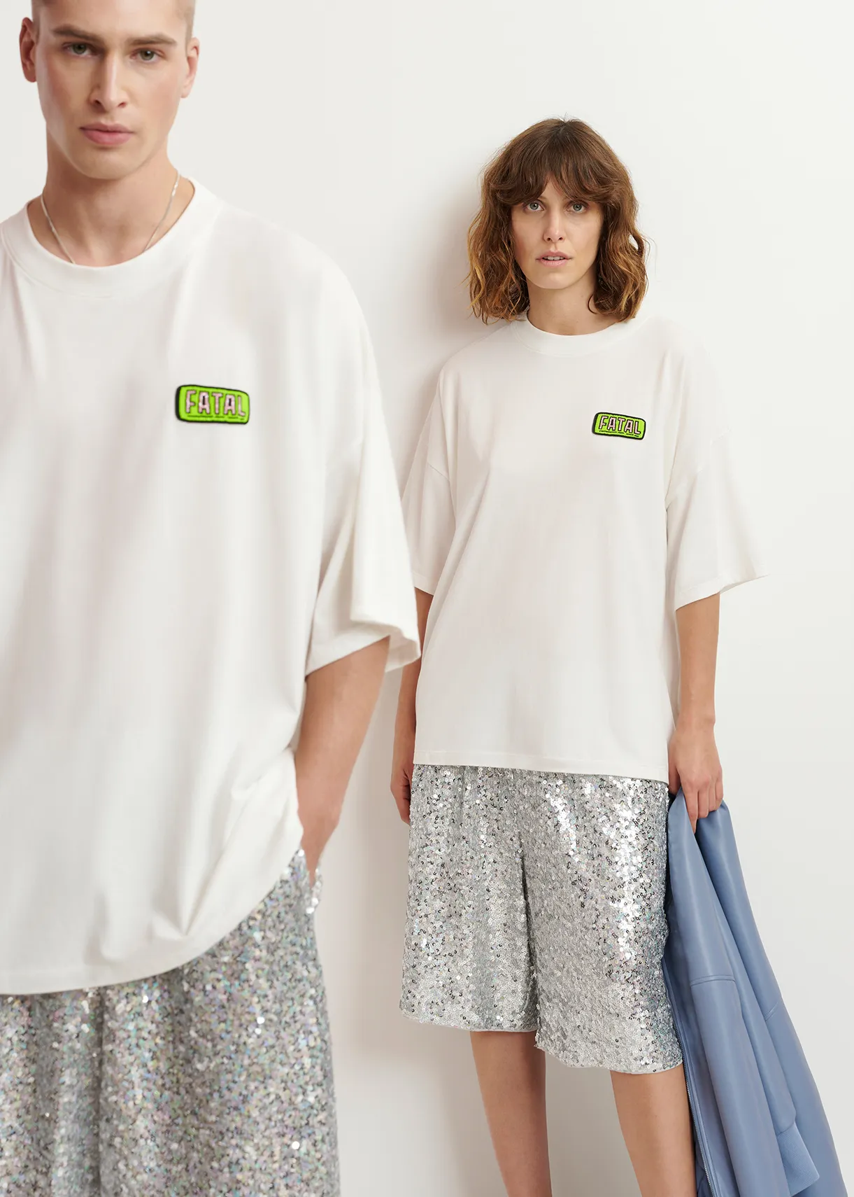 Off-white organic cotton T-shirt with embroidery