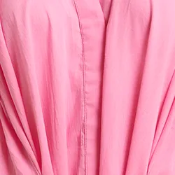 Pink cotton maxi-length dress with ties