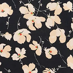 Black and ecru floral-print turtleneck top