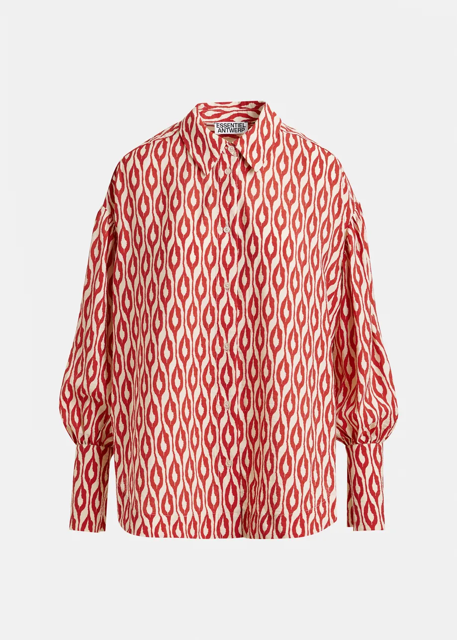 Green and beige printed shirt