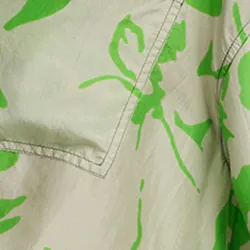 Grey and green silk shirt with floral print