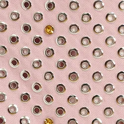 Light pink cotton canvas mini skirt with embellishments