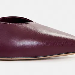 Burgundy leather slingback pumps