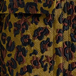 Khaki, brown and black leopard-jacquard jacket