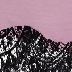 Mauve asymmetrical mini skirt with lace trim