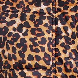 Green and leopard-print reversible puffer jacket