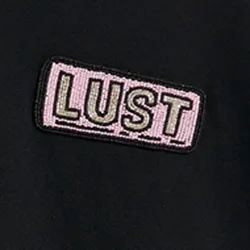 Black organic cotton T-shirt with embroidery