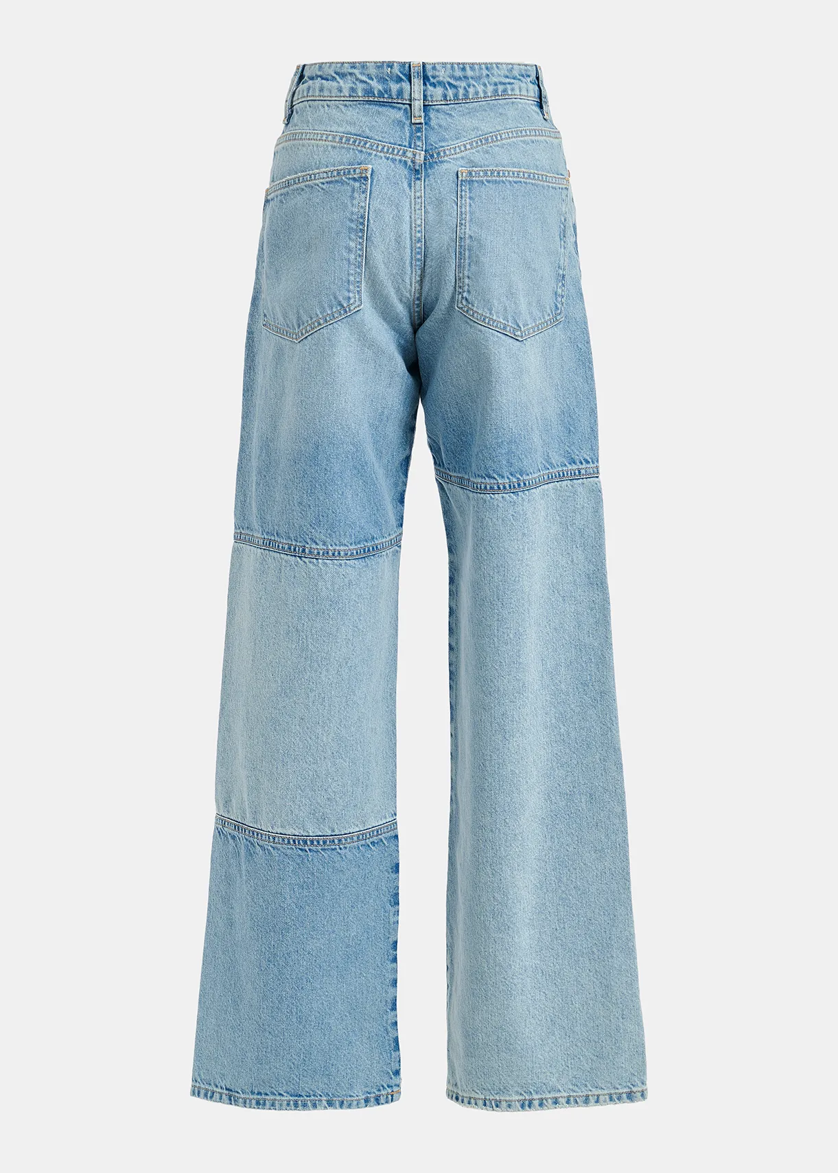 Straight-leg patchwork blue jeans