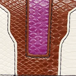 Navy blue, green and brown snake-effect faux leather shoulder bag