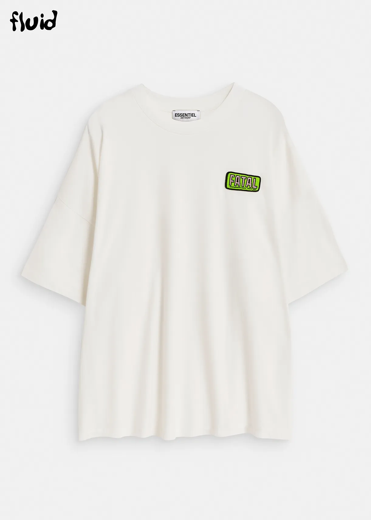Off-white organic cotton T-shirt with embroidery