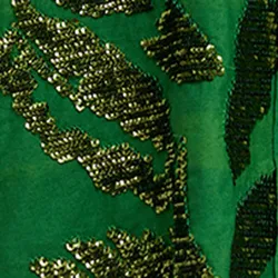 Dark green sequin-embellished cotton shirt