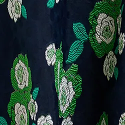 Navy blue floral-jacquard midi skirt