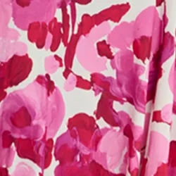 White and pink stretch-jersey maxi dress with floral print