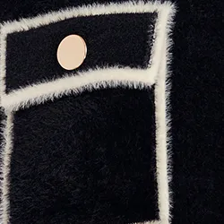 Black fuzzy knitted cardigan