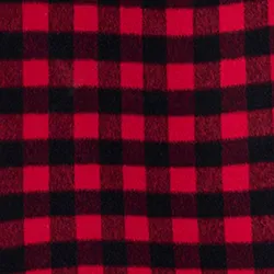 Red and black checked wool coat