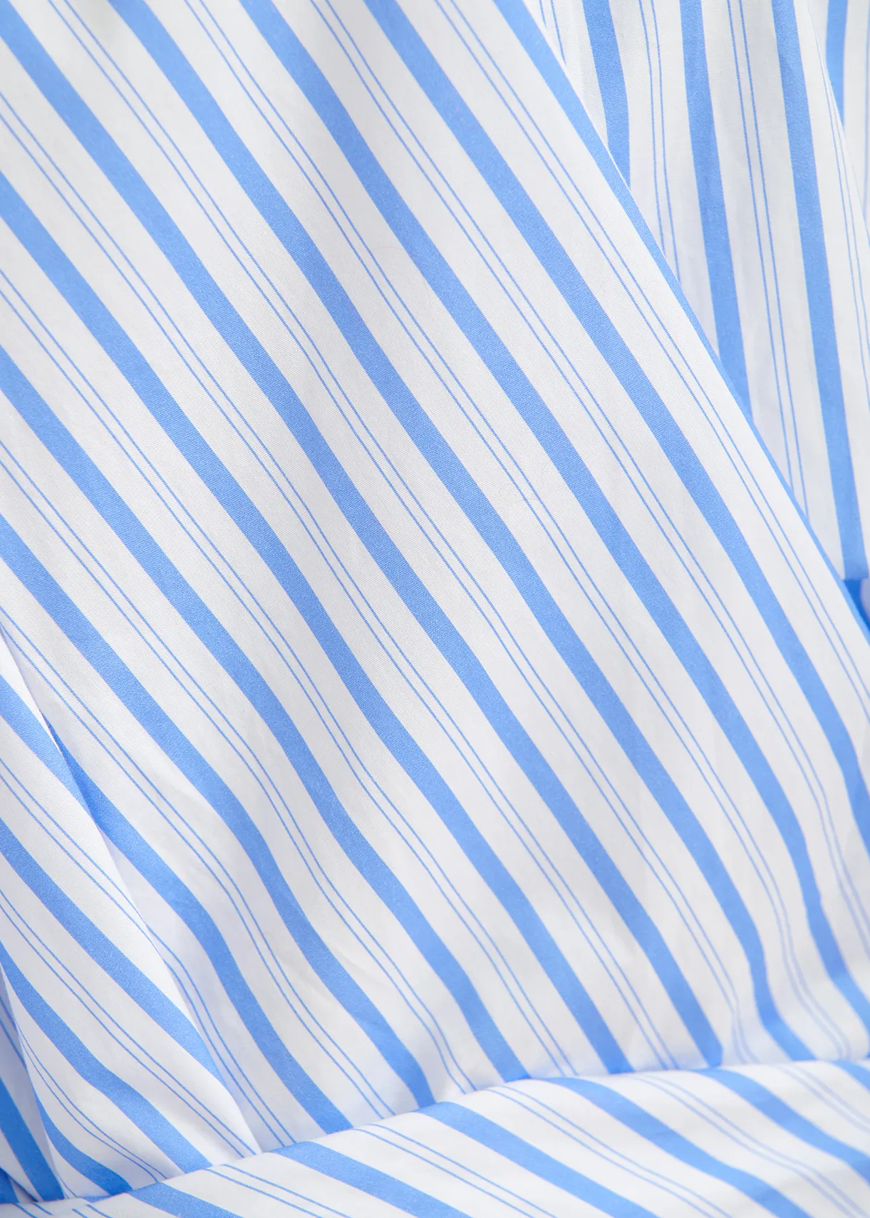 White and blue striped cotton mini dress