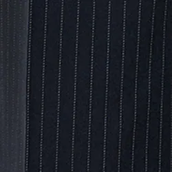 Navy blue pinstriped straight-leg pants