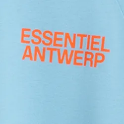 Blue organic cotton long-sleeved T-shirt with logo print
