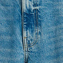 Distressed wide-leg blue jeans