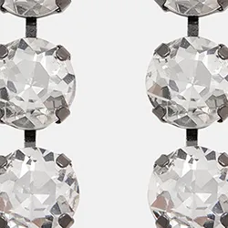Silver-tone rhinestone earrings