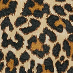 Beige leopard-motif knit sweater with embellished collar
