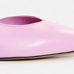 Pink leather slingback pumps