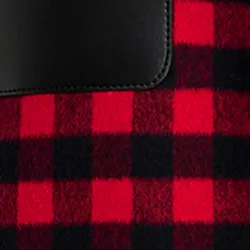 Red and black checked wool jacked