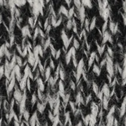 Black and ecru mélange knit scarf