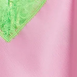 Light pink camisole with neon green lace trimmings