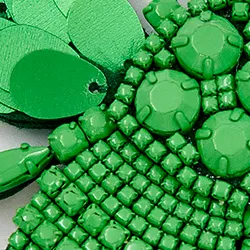 Green bee-shaped rhinestone brooch