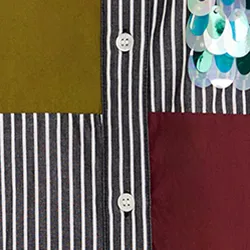 Black and white striped patchwork shirt