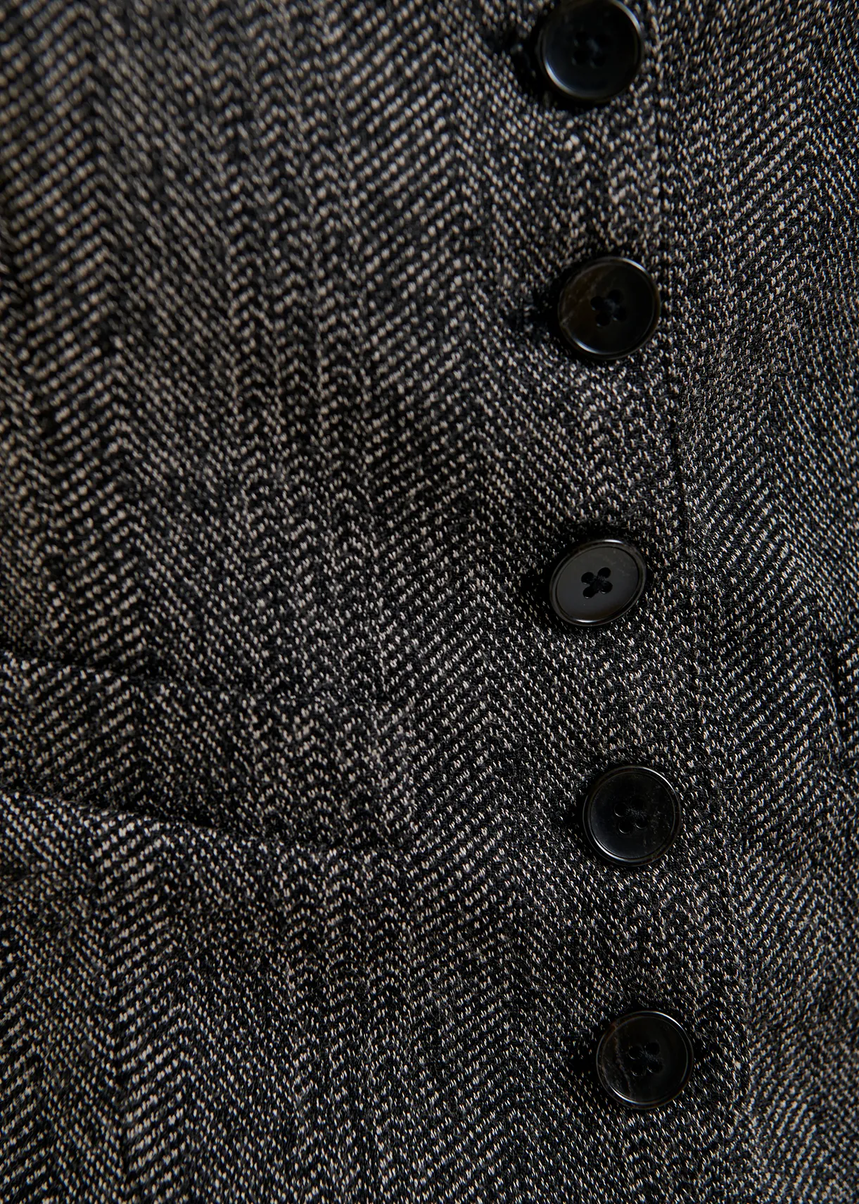 Black herringbone waist coat
