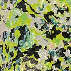 Lime green, green and black floral-jacquard mini skirt