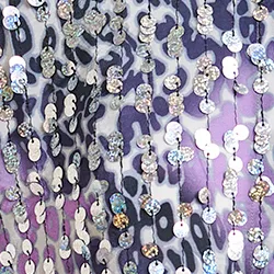 Off-white, lilac and purple leopard-print dress with sequins