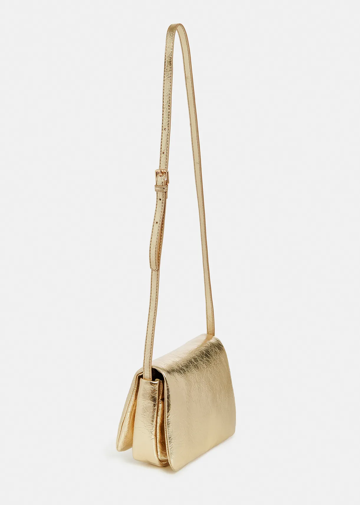 Gold metallic shoulder bag