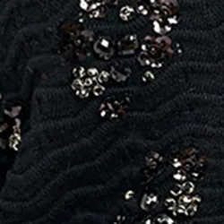 Black sequin-embellished V-neck cardigan
