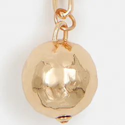 Gold-tone chain necklace with sphere pendant