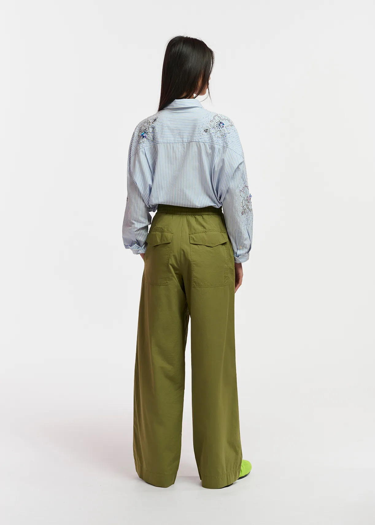 Khaki cotton cargo pants