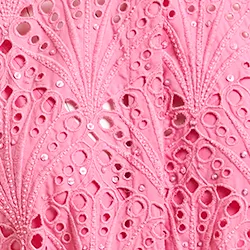 Pink broderie anglaise cotton knee-length dress
