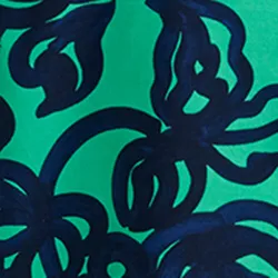 Green floral-print shirt with contrasting collar