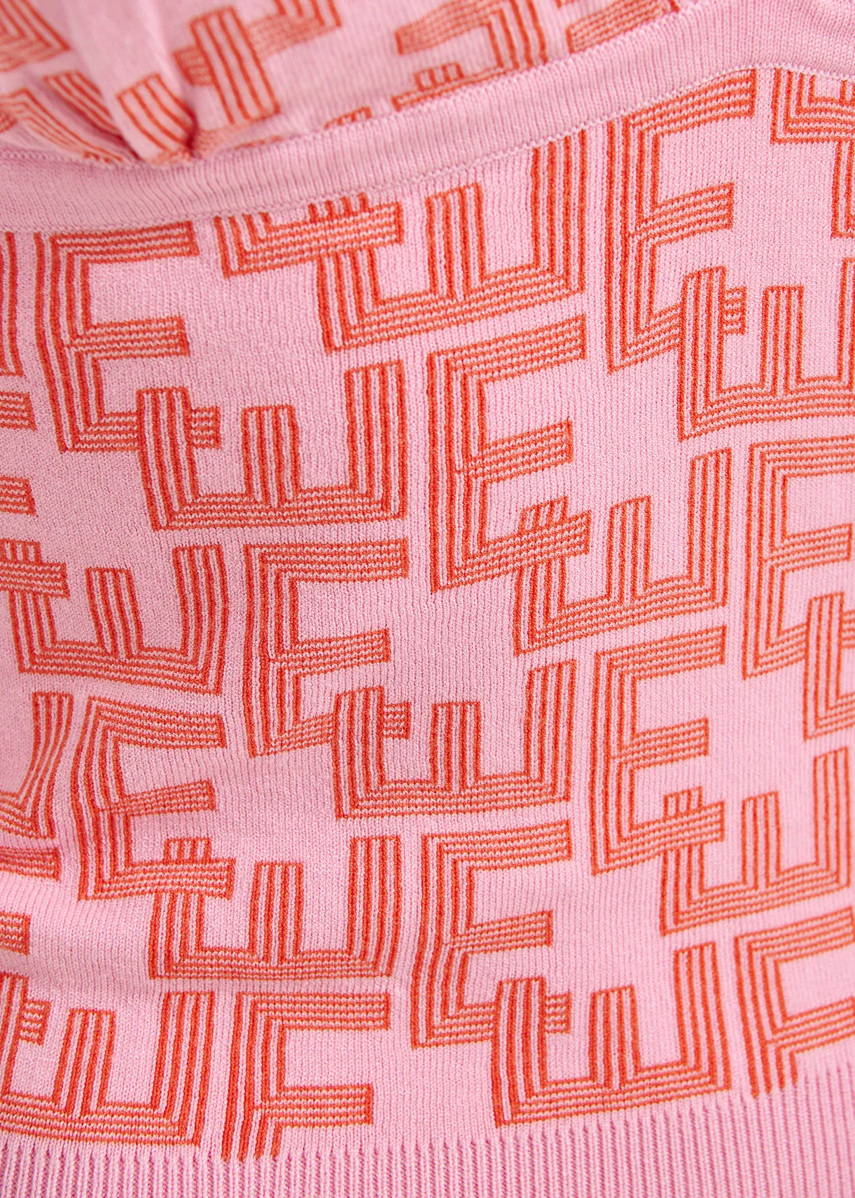 Pink and red jacquard-knitted top