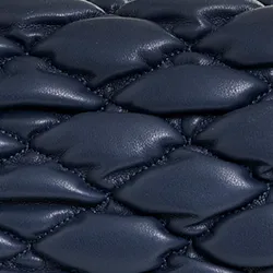 Navy blue faux leather quilted shoulder bag