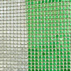 Green and silver striped chainmail shoulder bag