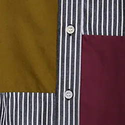 Black and white striped patchwork shirt
