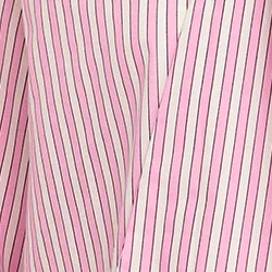 Pink and white striped cotton shirt with pussy bow