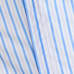 White and blue striped cotton mini dress